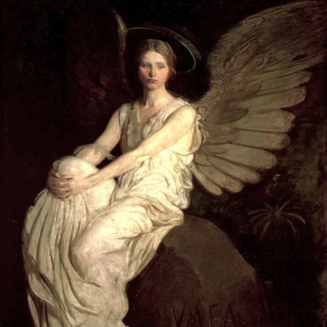 A sitting Angel a detail c1900 Abbot Handerson Thayer Smithsonian