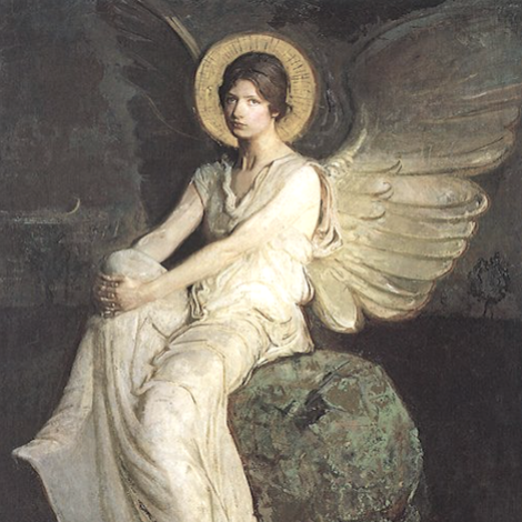 Angel on a rock a detail c1900 Abbot Handerson Thayer Smithsonian